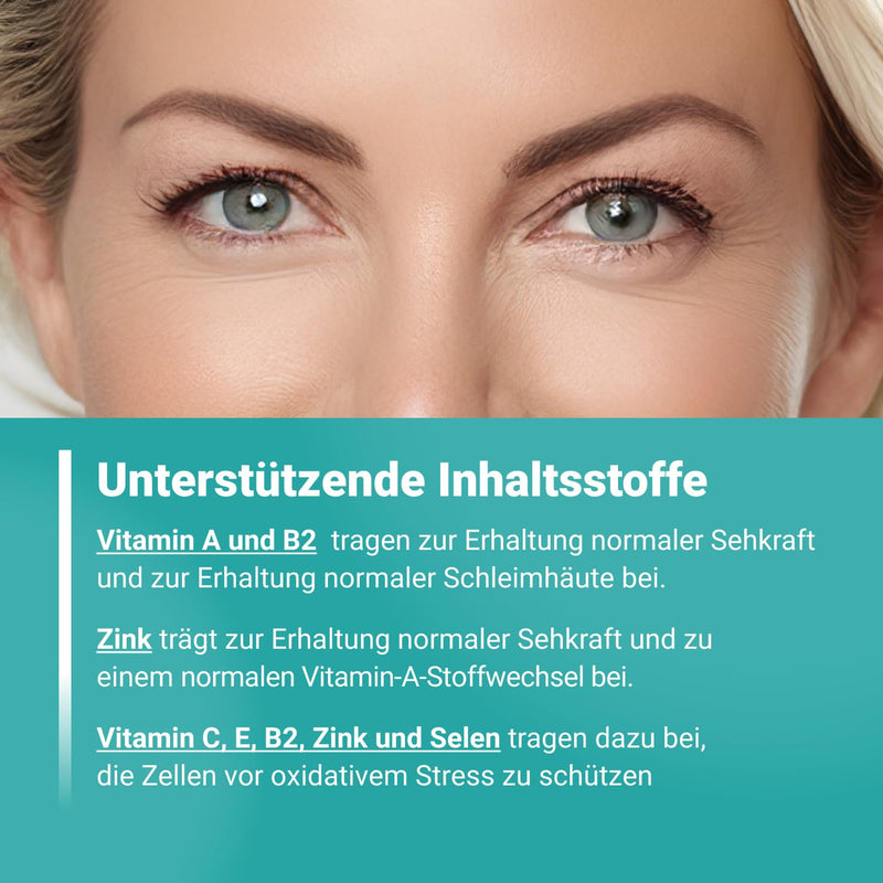 Eye vitamins Lutein Zeaxanthin Vitamin A - Eye Strength Vital Complex high dosage - with vitamins A and B2 to maintain normal vision - Eye Vital capsules - Doc Vital® - NewNest Australia