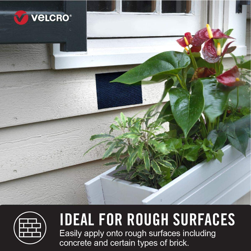 VELCRO Brand Outdoor Heavy Duty Strips | 4 x 1 Inch Pk of 10 | Holds 15 lbs | Black Extreme Hook and Loop Tape Industrial Strength Adhesive | Weather Resistance for Rough Surfaces (91841) 4in x 1in (10Pk) - NewNest Australia