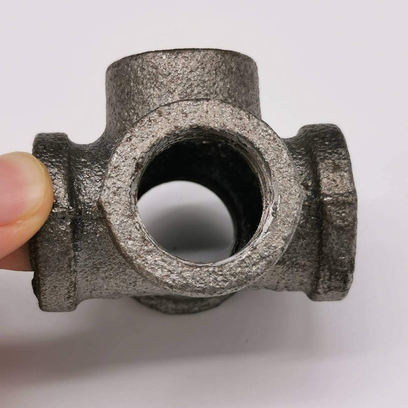 Lucas shops1/2" 5 Way Pipe Fitting Malleable Iron Black Outlet Cross Female Tube Connector (1/2 Inch) - NewNest Australia