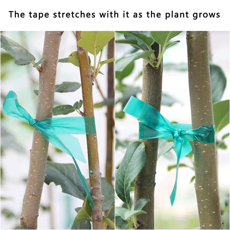 Easytle Stretch Tie Tape Roll, 1/2" 150ft Garden Tie Tape, Thick Sturdy Plant Ribbon Garden Green Vinyl Stake Gardening Tools for Indoor Outdoor Patio Plant Use - NewNest Australia