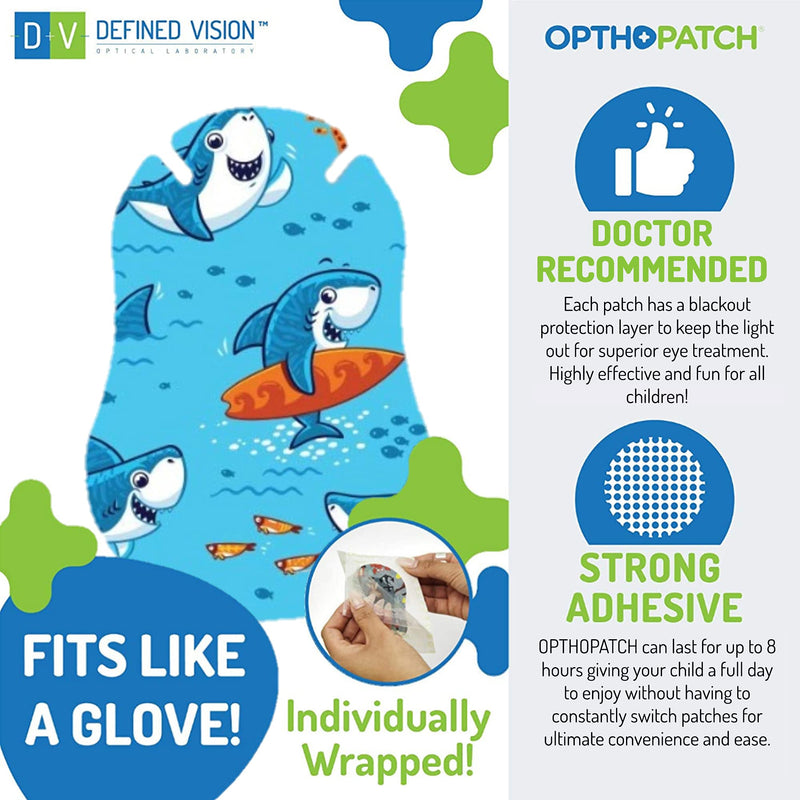 OPTHOPATCH Kids Eye Patches - Fun Boys Design - 30 + 10 Bonus Latex Free Hypoallergenic Cotton Extra Sensitive Adhesive Bandages for Amblyopia & Cross Eye-3 Reward Chart Posters by Defined Vision - NewNest Australia