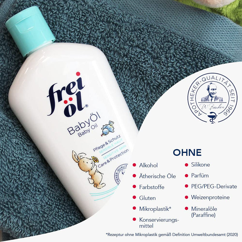 Free Oil Baby Oil, Edible, 100% Natural Ingredients; Accompanying Neurodermatitis (Babies, Children, Adults), Fragrance-Free, Protects Against Sores, Recommended By Midwives, Vegan, 140 Ml - NewNest Australia