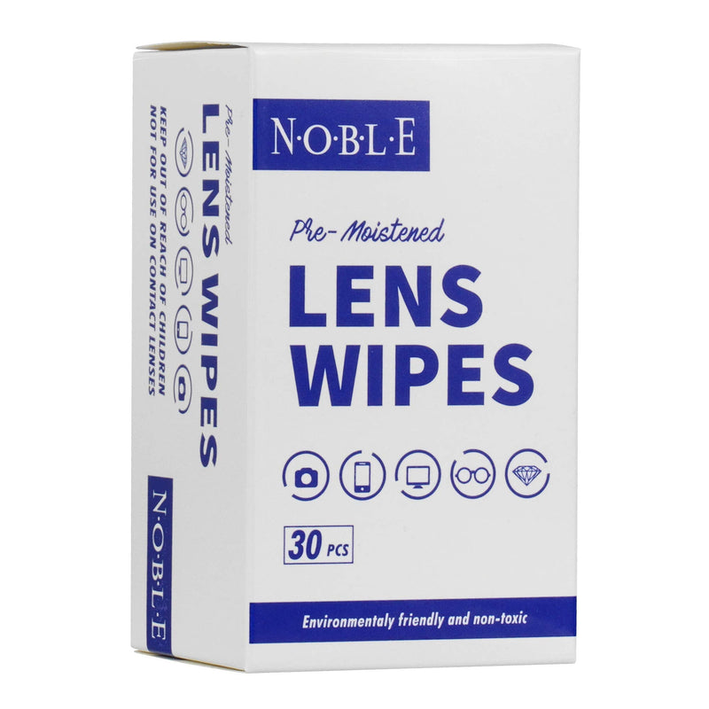 Noble Pre-moistened Lens Wipes Individually Wrapped - Lens and Screen Cleaning Wipes - Great for Eyeglasses, Cell Phones, Camera Lenses, Screens, Keyboards, and Other Delicate Surfaces (30 Wipes) 30 Count - NewNest Australia