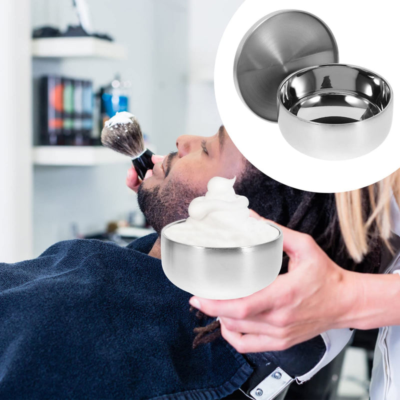 DECHOUS Stainless Steel Men Shaving Soap Bowl with Lid Useful Shaving Cream Soap Bowl Practical Mill Shaving Bowl for Home Bathroom (Silver) - NewNest Australia