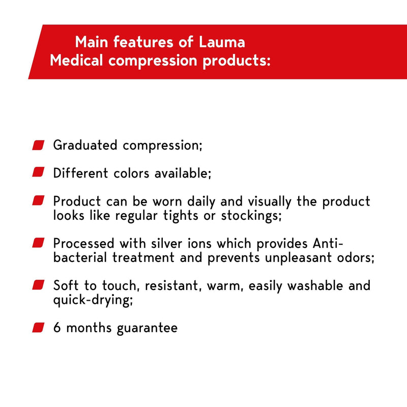 Lauma Medical, 23-32 mmHg Compression Stockings Class 2 with Closed Toe, Varicose Veins, Frequent Swelling in Legs, Pain in Calves and Feet Beige XL Size, Long - NewNest Australia