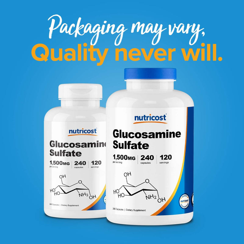 Nutricost Glucosamine Sulfate 750mg, 240 Capsules (1500mg Per Serving) - NewNest Australia