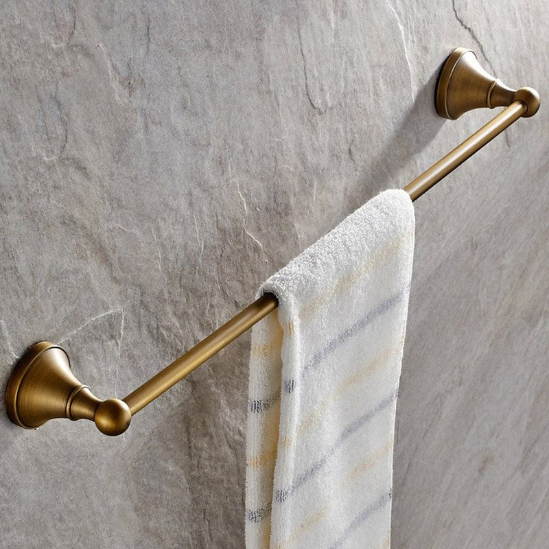 Leyden Antique Brass Towel Bar, 24 Inch Towel Holder Rod Brass Towel Rack Bathroom Accessories Wall Mounted Single Towel Bar - NewNest Australia