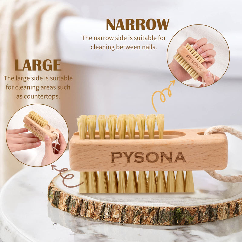 Nail Brush for Cleaning Fingernails,2 Pack Wooden Nail Brushes Fingernail Brush for Cleaning Nail Scrub Brush, Two-sided with Hanging Rope (Beechwood) - NewNest Australia