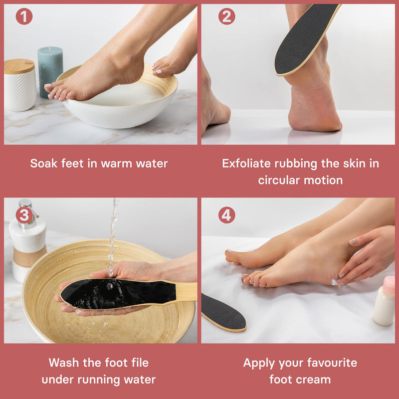 Valneo Hard Skin Remover Foot File for Men & Women - Foot Scraper with Natural Rubber & Wood Handle - Dead Skin & Callus Remover for Soft and Delicate Feet Rubber Wood - NewNest Australia