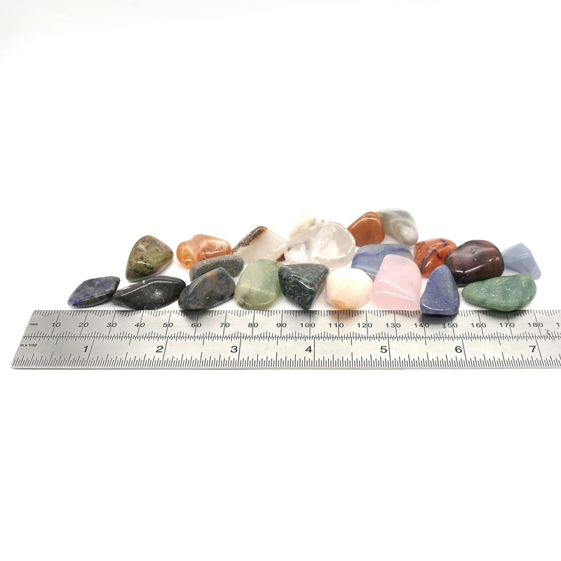 Polished Tumblestone Gemstones, Pocket Reiki, Chakra, Mineral Rocks, 100g Pack (18 to 21 Stones) Size: Medium Mix 15mm to 25mm Mixed Stones Medium Mix 15mm - 25mm - NewNest Australia