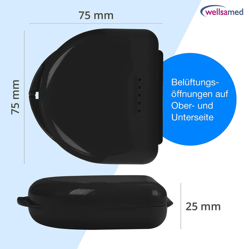 Wellsamed KFO splint box Classic, black, for storing braces or dental splints - NewNest Australia