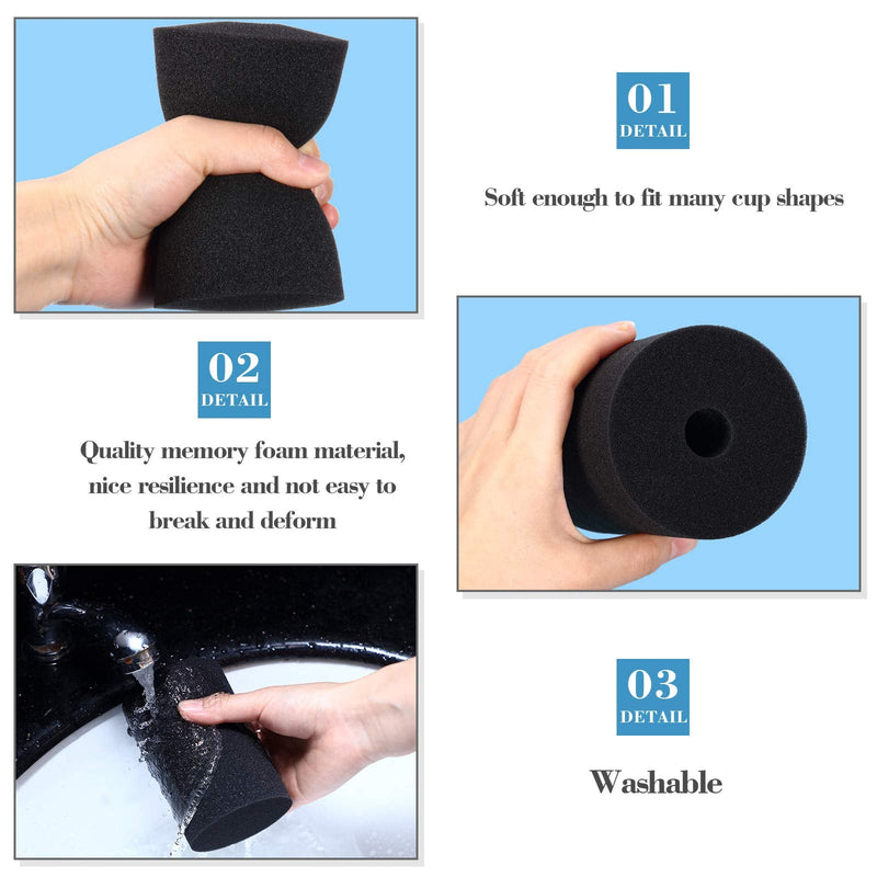 4 Sizes 8 Pieces Cup Turner Foam Tumbler Inserts for 1/2 Inch PVC Pipe Tumbler Inserts Accessories Fit 10 oz to 40 oz All Tumblers Black - NewNest Australia