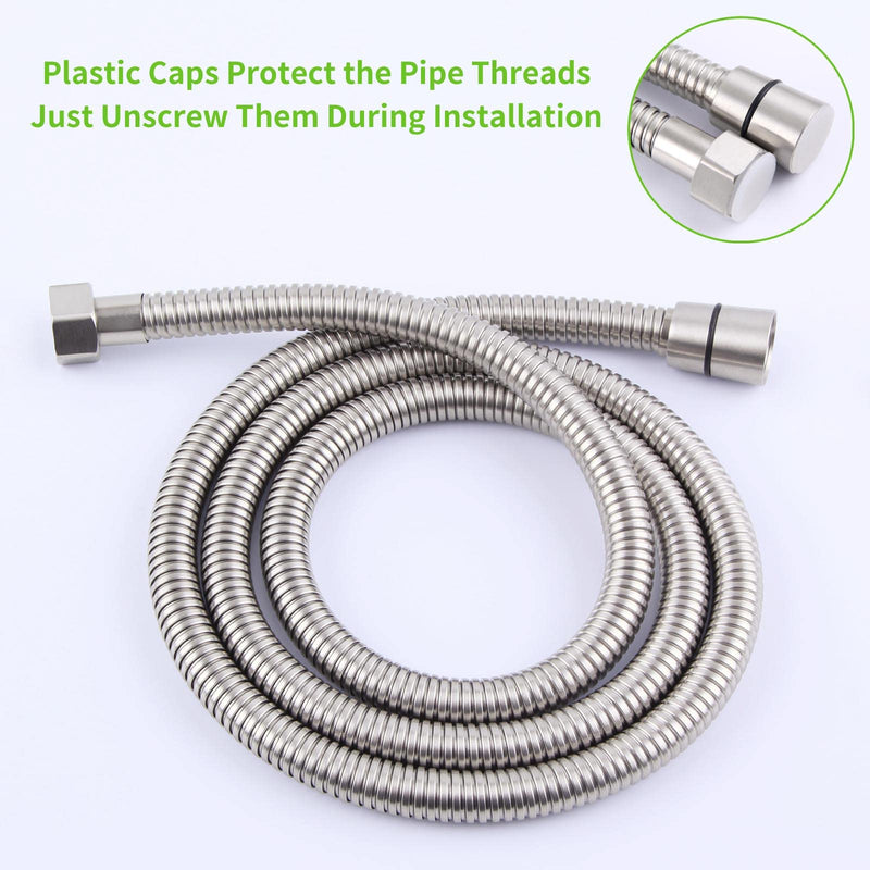 Shower Hose Brushed Nickel 59", Angle Simple Stainless Steel Replacement Shower Head Hose, Flexible Hand Held Shower Sprayer Hose, 1/2" IPS 59 Inch Brushed Steel - NewNest Australia