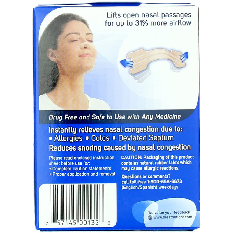 Breathe Right Nasal Strips, Original, 30 Large, Tan Strips - NewNest Australia