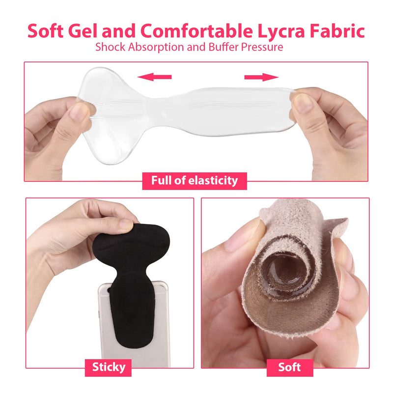 Heel Grips Shoes Too Big,3 Pairs Women Back Heel Protector Gel Shoe Inserts Liners Pads Anti Slip Shoes Too Big High Heel Grips for Shoes Boots (Flannel+Transparent) Flannel+transparent - NewNest Australia