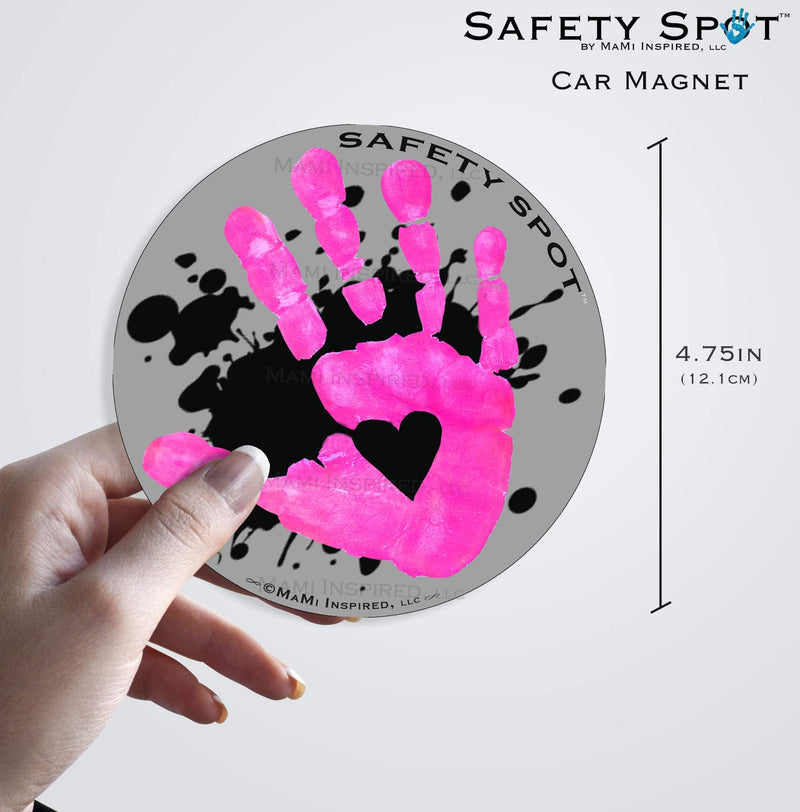 Safety Spot Magnet - Kids Handprint for Car Parking Lot Safety - Gray Background with Splat (Blue) blue - NewNest Australia