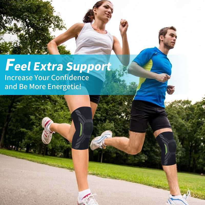 DARLIS 2 Pack Knee Braces for Knee Pain Men Women - Knee Compression Sleeve Support, Non-Slip Knee Brace for Running, Gym, Workout - High Stretch Knee Pads for Meniscus, ACL,Joint Pain S(13.8"-16.5") - NewNest Australia