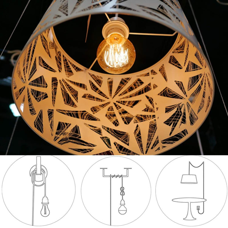 HESSION 2-Pack 15 Feet Plug in Pendant Light, Black Extension Hanging Lantern Cord Cable with in-Line On/Off Switch, E26 E27 Socket - NewNest Australia