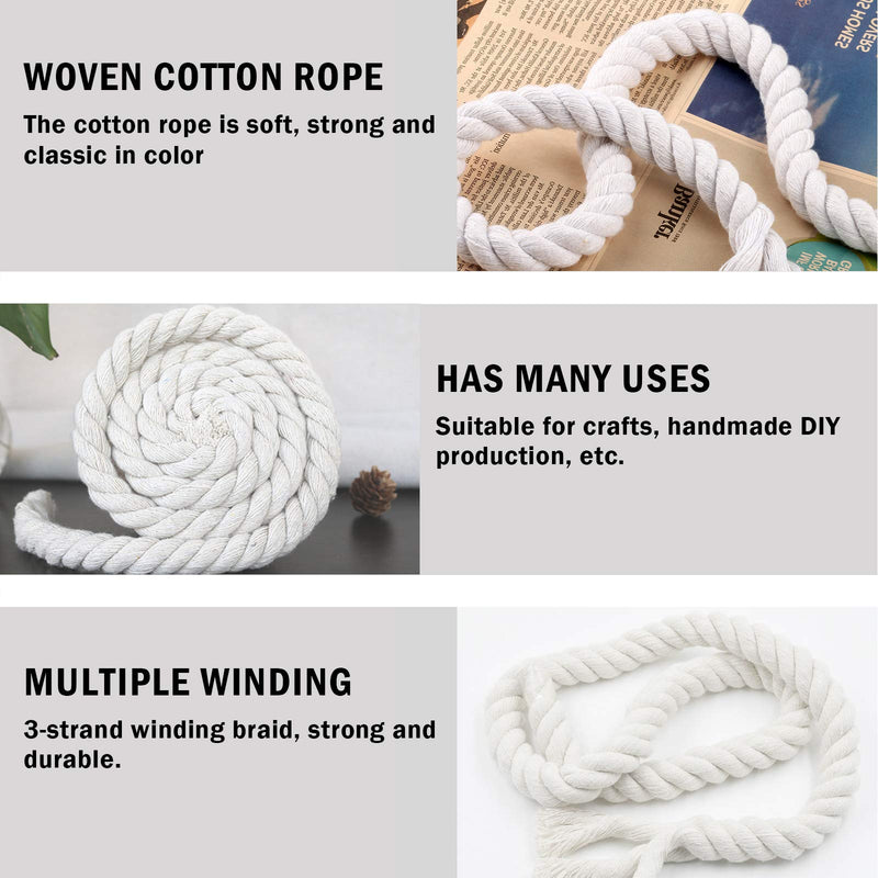 100% Cotton Craft Rope (1/2 inch x 50 feet) All Purpose Soft Natural Strong Cotton Rope Cord for Crafts, Sporting, Wedding Decorating,Hanging Flower Baskets (Beige) - NewNest Australia