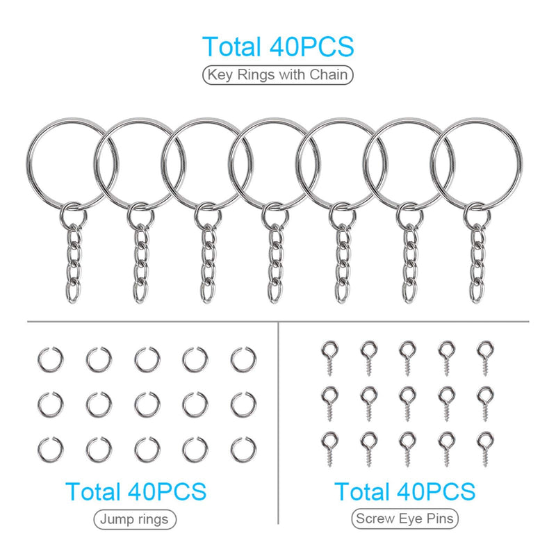 160PCS Swivel Snap Hook with Key Chain Rings Set- 40PCS Swivel Lobster Clasp, 40PCS Key Rings with Chain, 40pcs Jump Rings and 40pcs Screw Eye Pins for Keychain Lanyard, Crafts and Jewelry Making - NewNest Australia