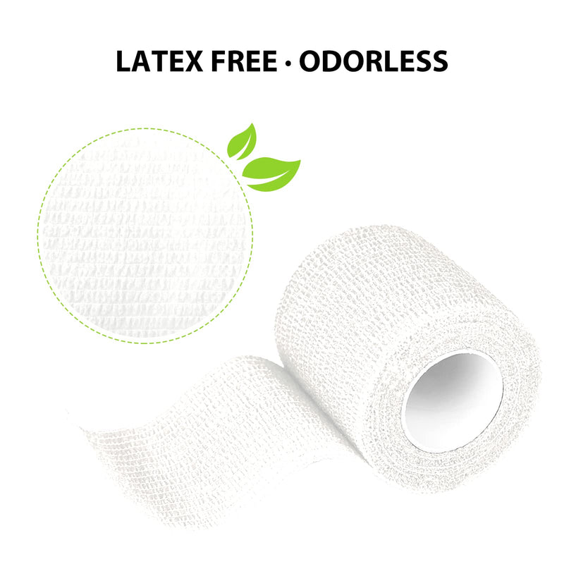 FriCARE Nonwoven Self-Adhesive Bandage, Self-Adherent Cohesive First Aid Medical Wrap, Elastic Athletic/Vet Tape for Wrist 2 Inches Wide 2 Inch x 5 Yards White - NewNest Australia