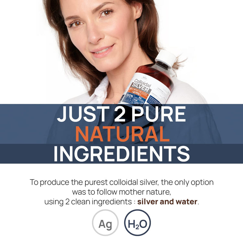 Colloidal silver 40 PPM 1 liter ● Premium silver water Stronger than 25ppm ● For humans, dogs & cats ● Carbon neutral ● 100% natural with 2 ingredients 1001 ml - NewNest Australia