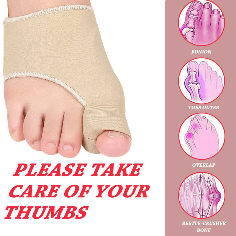 AOOTUERL Valgus Correction Bandage, 1 Pair of Valgus Toe Corrector, Big Toe Straightener with Built-in Gel Pad Protection for Pain Relief from Hallux Valgus, Big Toe Straightener (Beige) - NewNest Australia