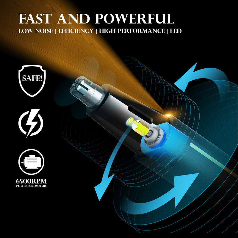 Professional nose hair trimmer for men, USB rechargeable nose hair trimmer for women, 3 in 1 nose hair remover with IPX7 waterproof, dual blades, easy cleaning blue - NewNest Australia