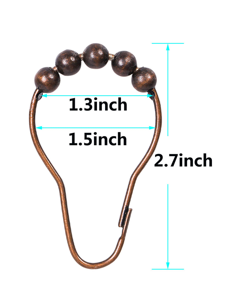 Shower Curtain Gourd Shape Hook Rings,Solid Ball,Bathroom Fittings,Oil Rubbed Bronze,Set of 12 Oil-rubbed Bronze - NewNest Australia