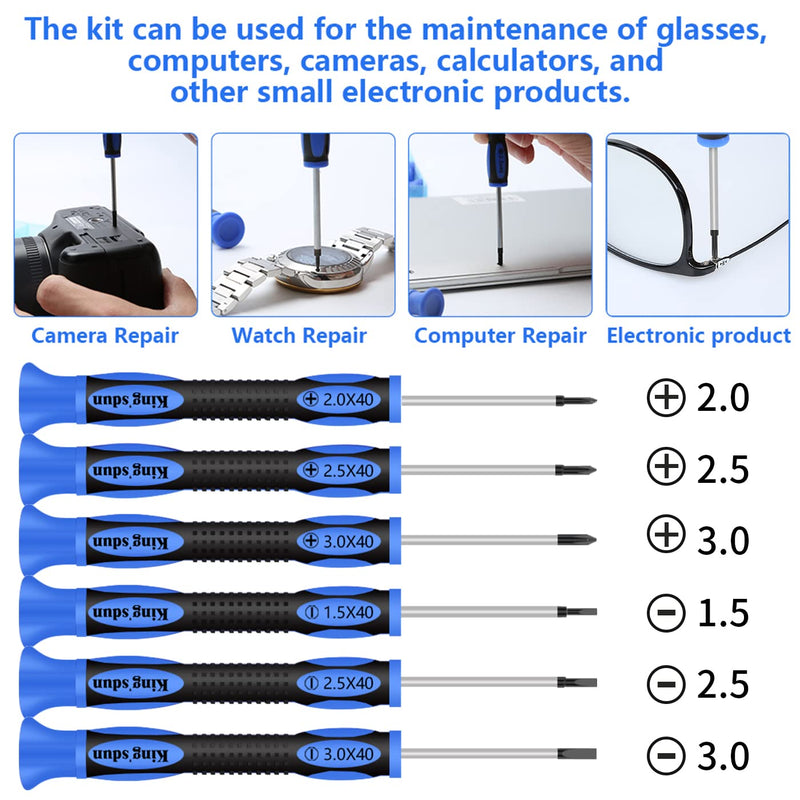 Kingsdun Eyeglass Repair Kit, Professional Glasses Precision Screwdriver Tools Set with 1200PCS Eyeglass Screws and Curved Tweezer for Eyeglass, Sunglass, Spectacles & Watch Clock Repair - NewNest Australia