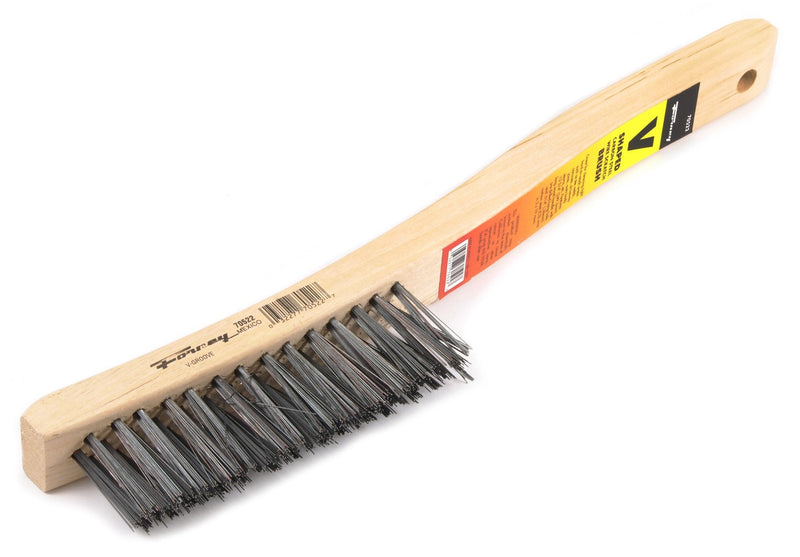 Forney 70522 V-Groove Carbon Steel Wire Brush, with Wood Handle, 13-3/4-Inch-by-.014-Inch - NewNest Australia
