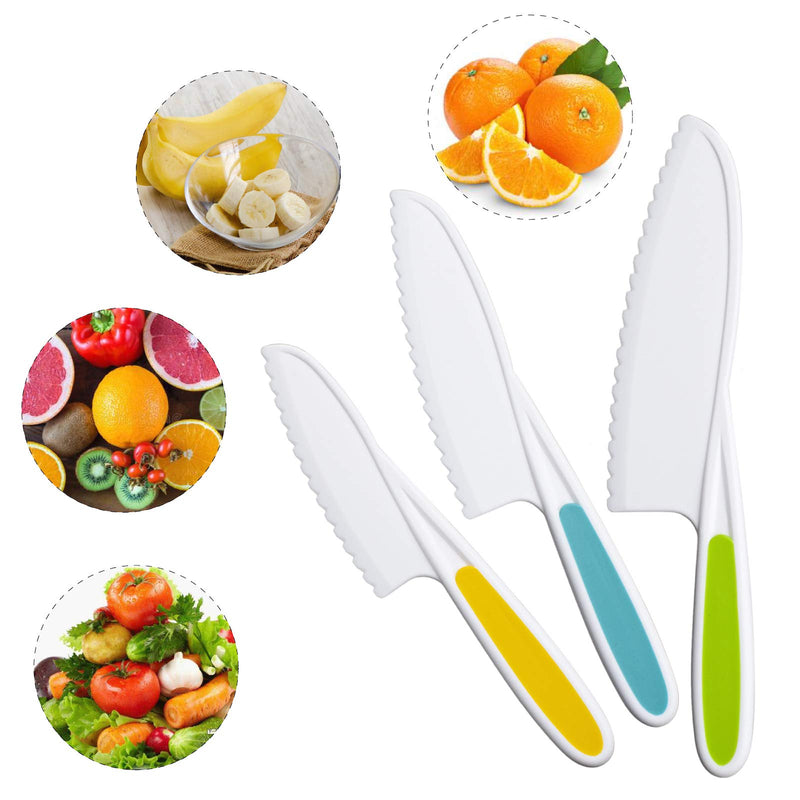 NewNest Australia - MAZYPO 8 Pieces Kids Kitchen Knife Set Plastic Knife - Kids Chef Nylon Knives Children's Safe Cooking for Fruit, Bread, Cake, Salad, Lettuce Knife Color 1 - DT 