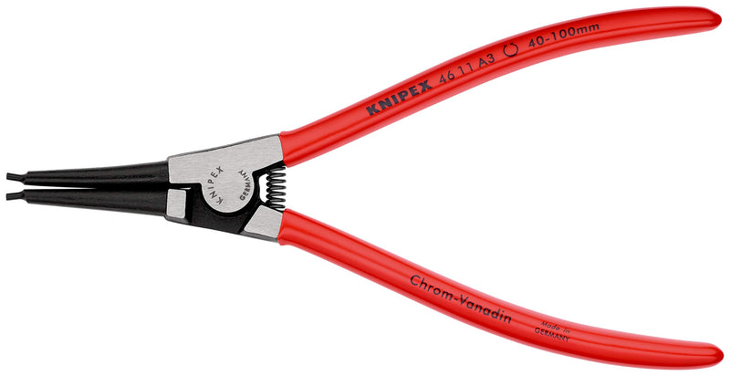 KNIPEX Tools - Circlip Pliers, External, Straight, 1 37/64"-3 15/16" Shaft Dia. (4611A3) - NewNest Australia