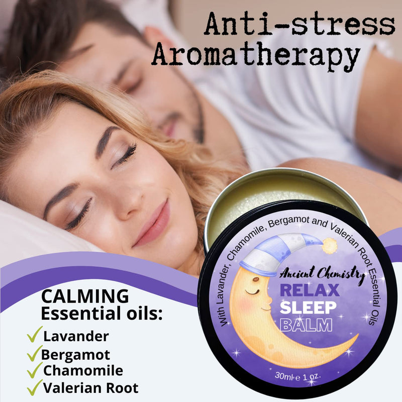 100% Natural Sleep Balm Softens Skin Whilst Relaxing, Sleep Rub on The Temples or Pulse Points, Lavender, Bergamot and Camomile Essential Oil & Valerian Root in Balm for Good Night Sleep aid - NewNest Australia