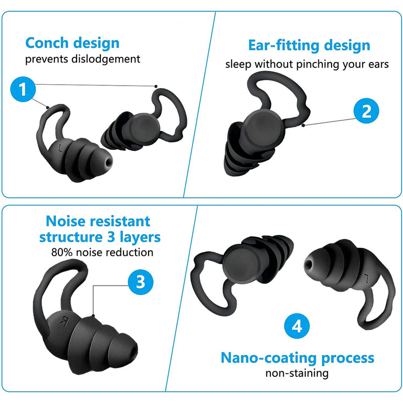 Silicone Earplugs, Noise Canceling Earplugs, Noise Reduction Earplugs, Reusable Silicone Ear Protection, Ear Plugs 40 Db For Noise Reduction For Travel, Sleeping, Reading, Swimming - NewNest Australia