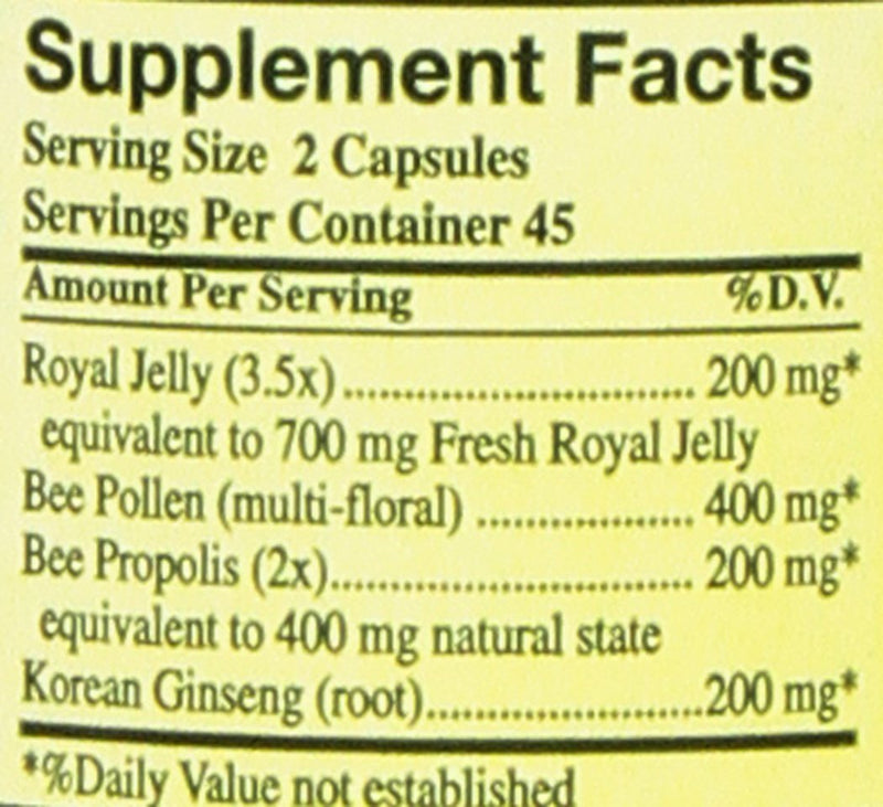 YS Eco Bee Farms, Royal Jelly Bee Pollen Propolis plus Korean Ginseng, 90 Capsules (2Pack) - NewNest Australia