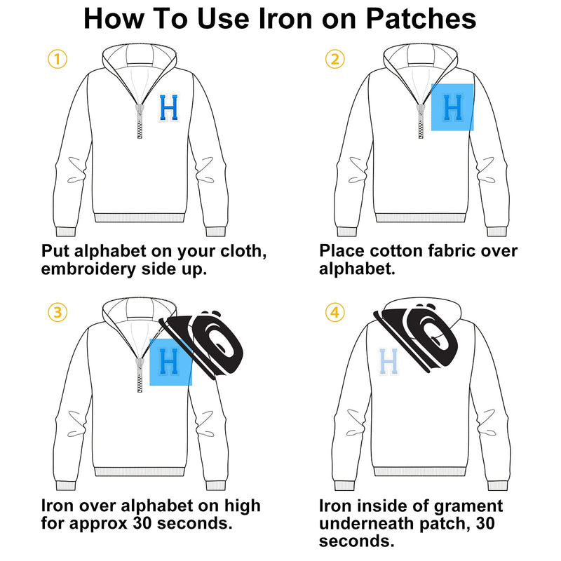 Jongdari Iron on Letters, 52 Pcs Alphabet Patches with Ironed Adhesive, Decorate Repair Patches for Shirts Jackets Hats Jeans Shoes Bags(Blue) Blue - NewNest Australia