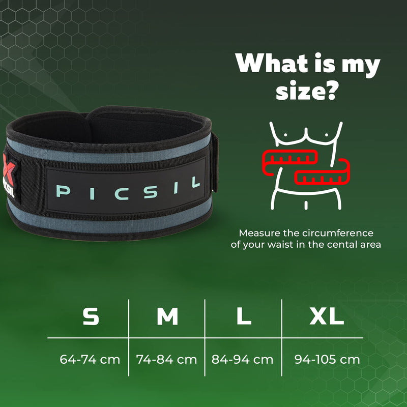 Picsil Weight Lifting Belt, Lumbar Support, Excellent For Squats, Clean, Lung, Deadlift, Thrusters, Adjustable Belt With Space For Patches, Comfortable Waist - NewNest Australia