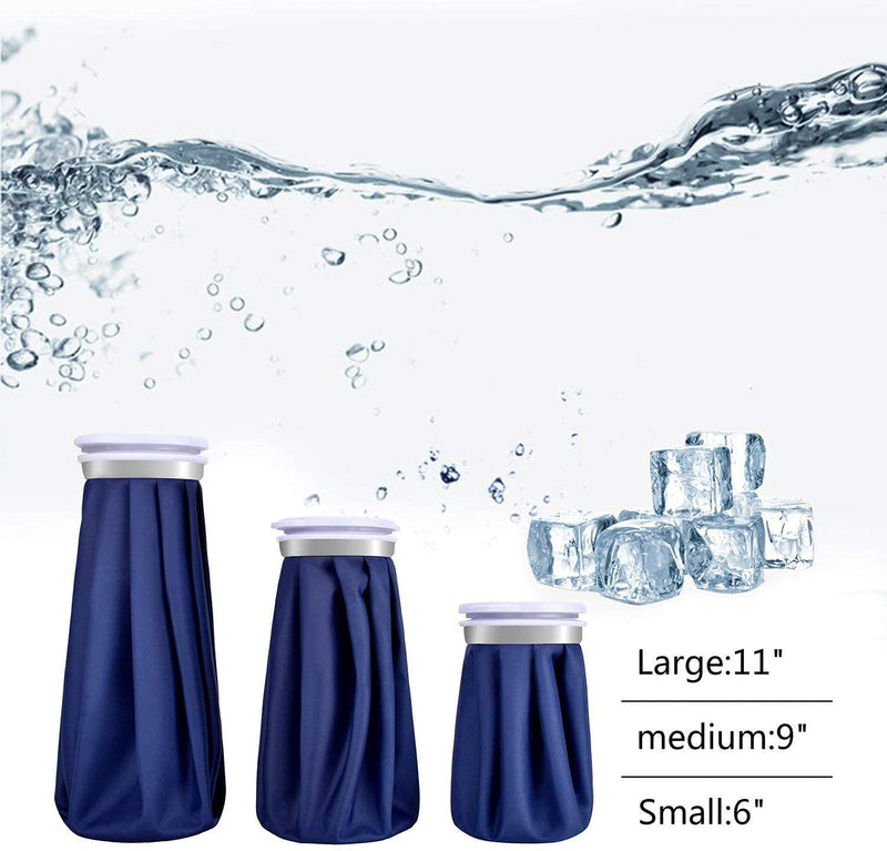 Ice Bag for Injuries，Reusable Ice Cold Pack, Hot & Cold Therapy and Pain Relief, First Aid Therapy Packs Relief and Reduce Sports Injuries，3 Pack (6"/9"/11") 3 Ice bags - NewNest Australia