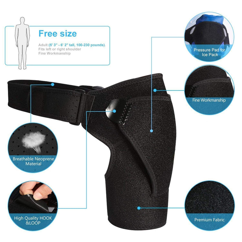 Doact Shoulder Brace Adjustable Neoprene Shoulder Pain Support Bandage, Injuries, Sports Injuries, Tendonitis, Arthritic Shoulders, Left/Right For Men/Women, Xl - NewNest Australia