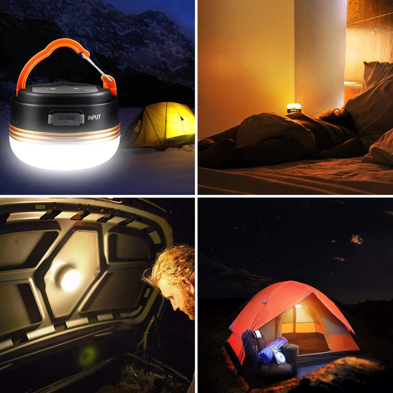 LED Camping Lantern, Rechargeable & Portable Tent Light, 300LM,3 Light Modes,1800mAh Power Bank,with Magnet Base,Electric Lantern Flashlight for Camping/Hiking/Fishing/Hurricane/Emergency 1 - NewNest Australia