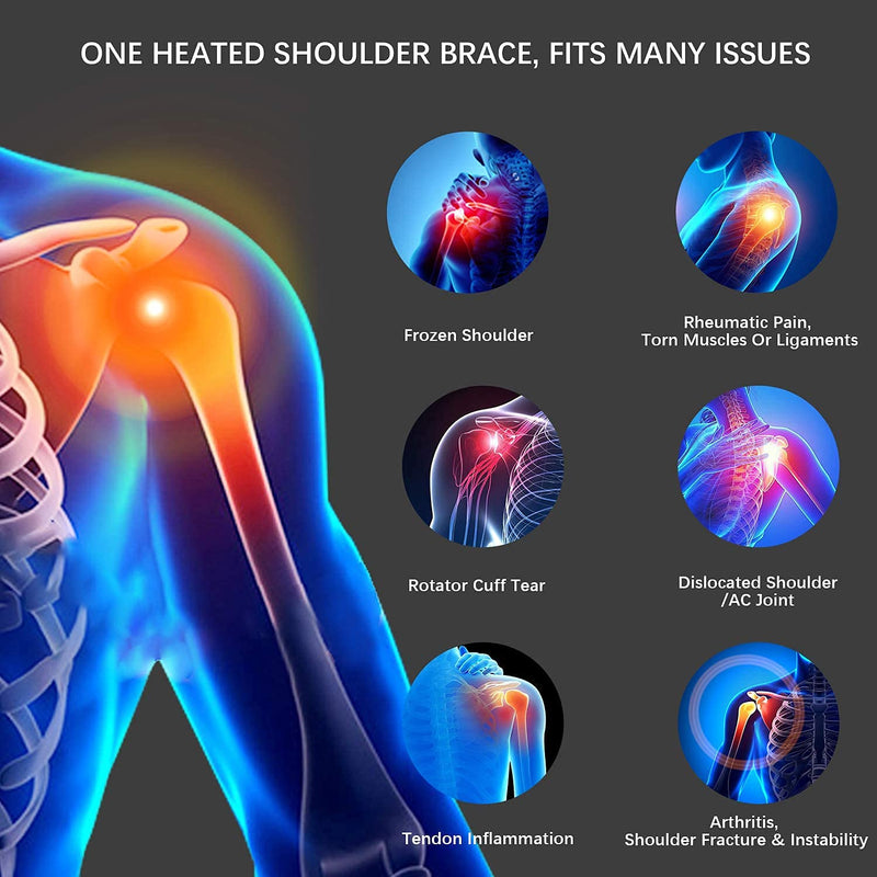 Kintiwe Heated Shoulder Brace, Heated Shoulder Support With Battery, 3 Adjustable Temperature For Shoulder Pain, Ac Joints, Fits Left/Right Shoulder Women And Men - NewNest Australia