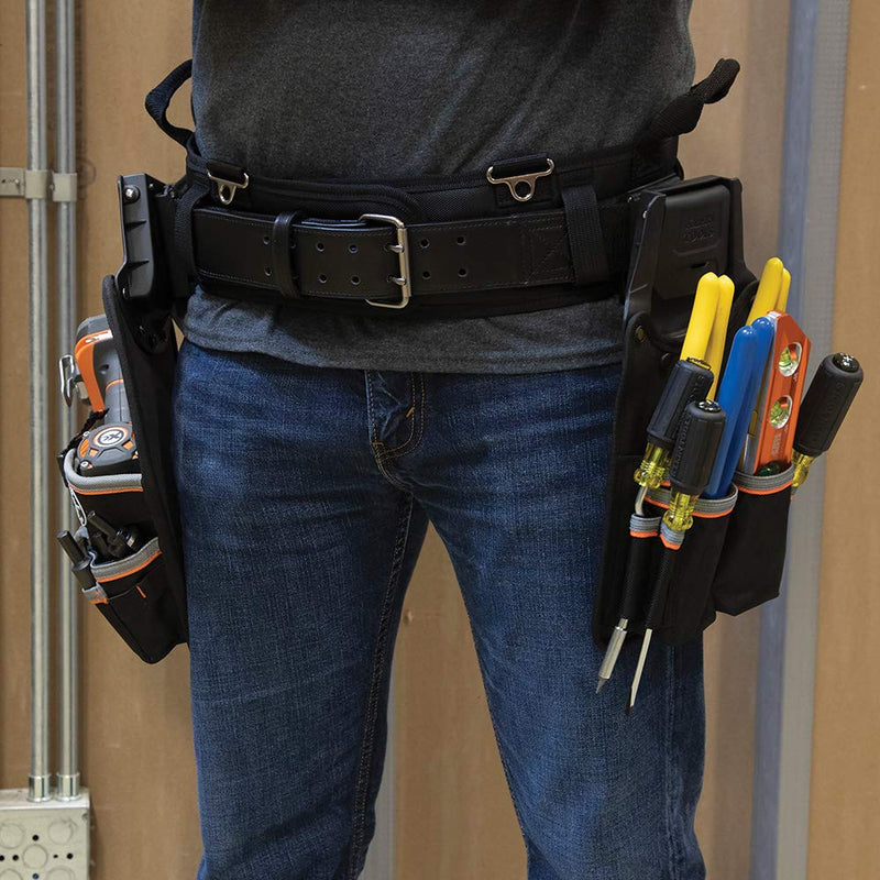Klein Tools 55918 Tool Belt, Electrician Tool Belt for use with Modular Pouches from Klein Tools Click Lock Modular System, Size M Medium Tool Belt - NewNest Australia