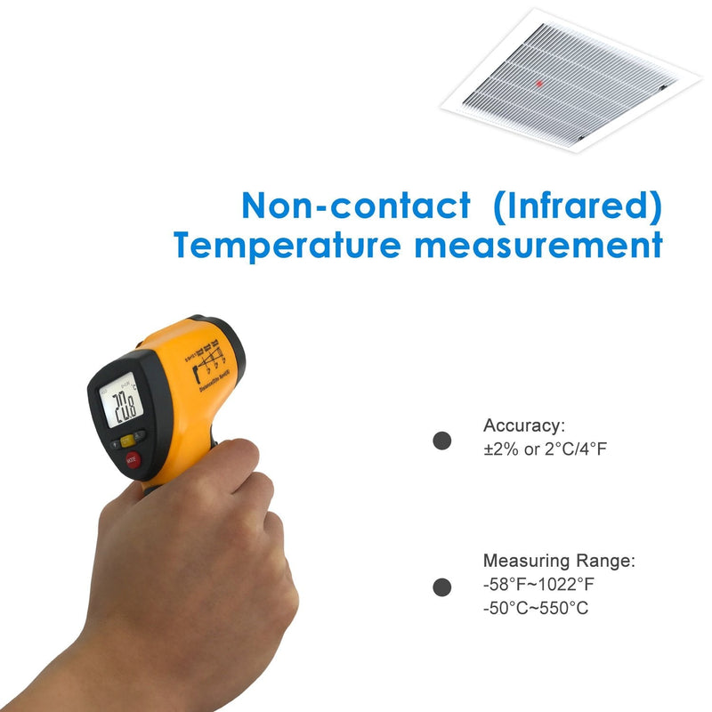 Helect (NOT for Human) Infrared Thermometer, Non-Contact Digital Laser Temperature Gun -58°F to 1022°F (-50°C to 550°C) with LCD Display - NewNest Australia