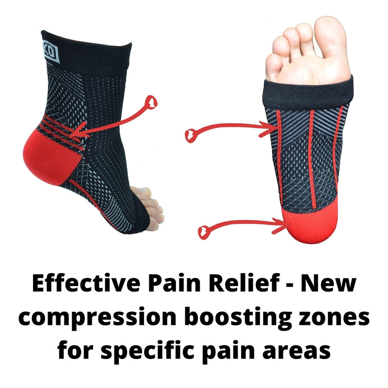 Atlecko 12-Piece Plantar Fasciitis Socks Kit, 2 PAIRS & Accessories - Compression Foot Sleeves, Arthritis Pain Relief, Ankle Support Brace Men & Women (L / XL) L/XL (UK 10 - 13) - NewNest Australia