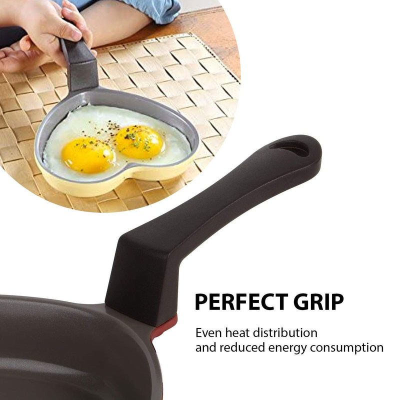 Neoflam 5.5'' Ceramic Nonstick Little Shaped, Frying Griddle Pan Shaper, Mini Pancake Waffle Maker with Heat Resistant Handle for Breakfast Scrambled Egg, Grilled Cheese, Red Heart Heart-Shaped - NewNest Australia