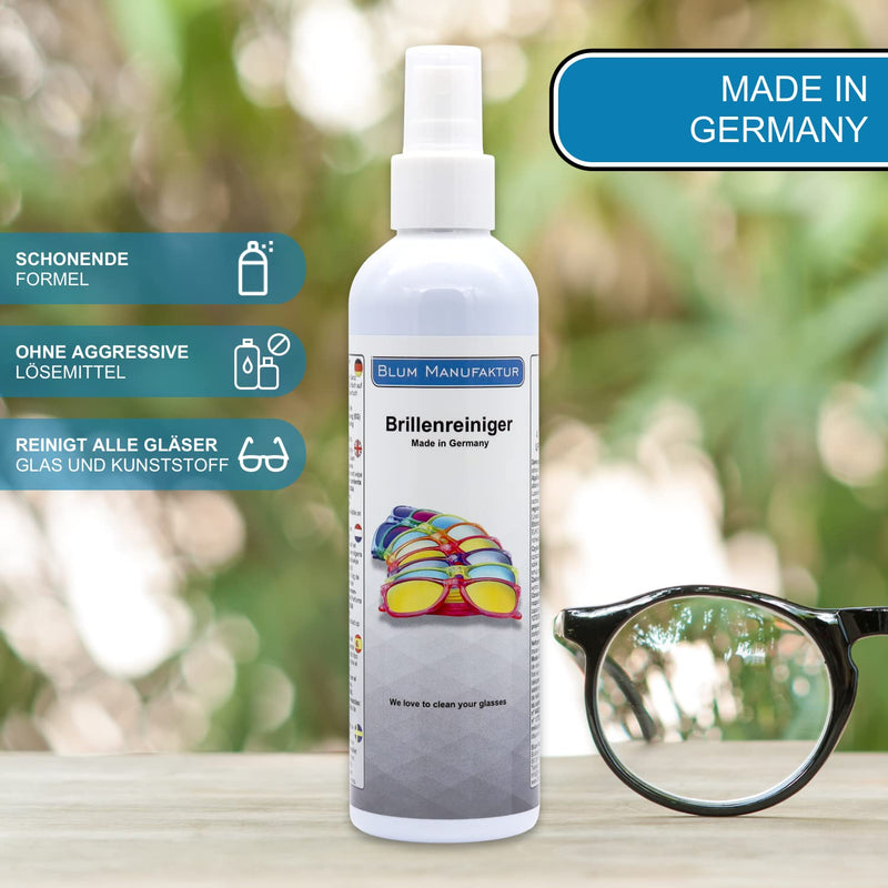 Blum Manufaktur - 250ml glasses cleaner + microfiber cloth 30 x 30 cm - glasses spray glasses cleaning - high-quality cleaning spray for quick and thorough cleaning. 250ml - NewNest Australia