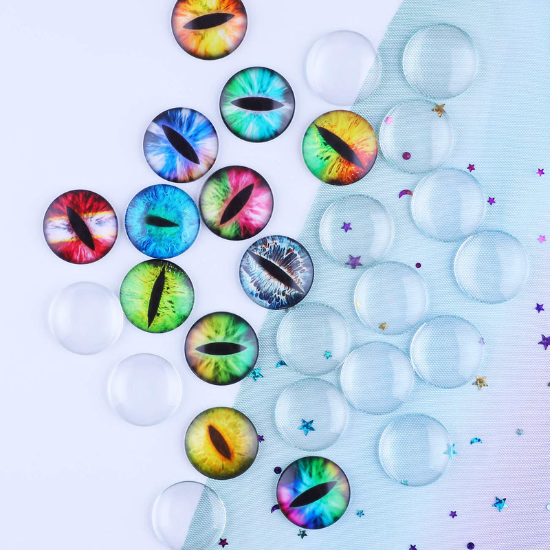 HAUTOCO 27pcs 35mm Clear Glass Cabochons 1 3/8" Inch Glass Dome Cabochon Tiles, Non-calibrated Round for DIY Cameo Photo Jewelry Making 1 3/8 Inch/35mm-27pcs - NewNest Australia
