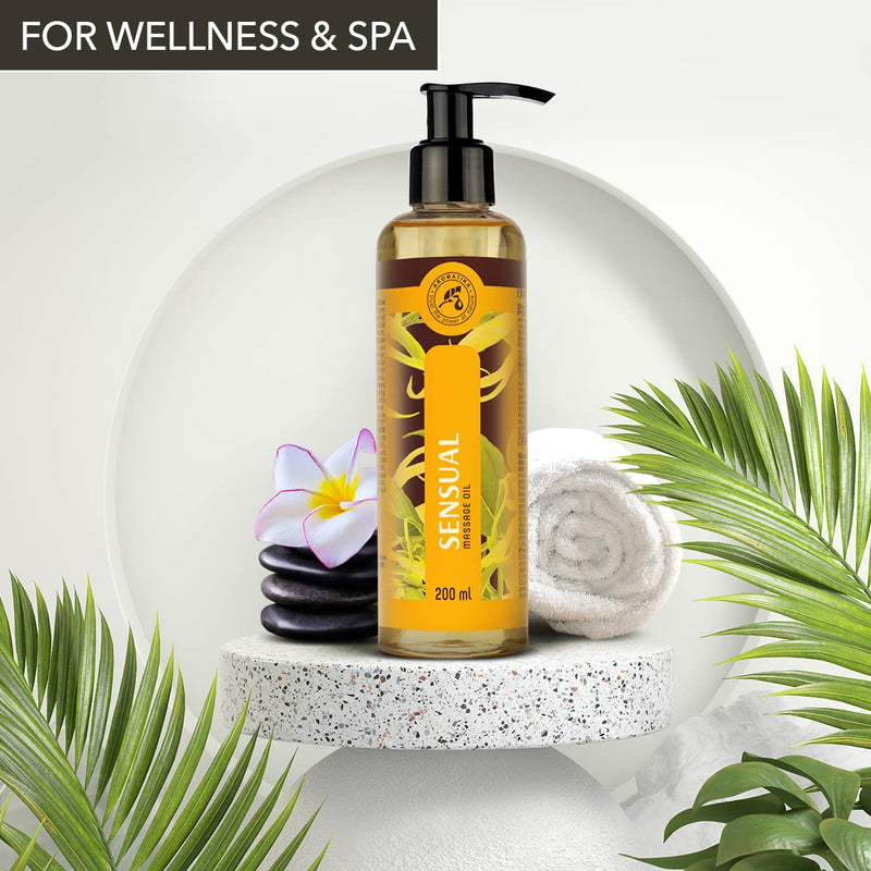 Sensual Massage Oil 200 Ml - 100% Natural Ylang Ylang Oil & Jojoba Oil - Wonderful Fragrance - Sensual Partner Massage - Natural Cosmetics - Massage Oils For Excitement - NewNest Australia