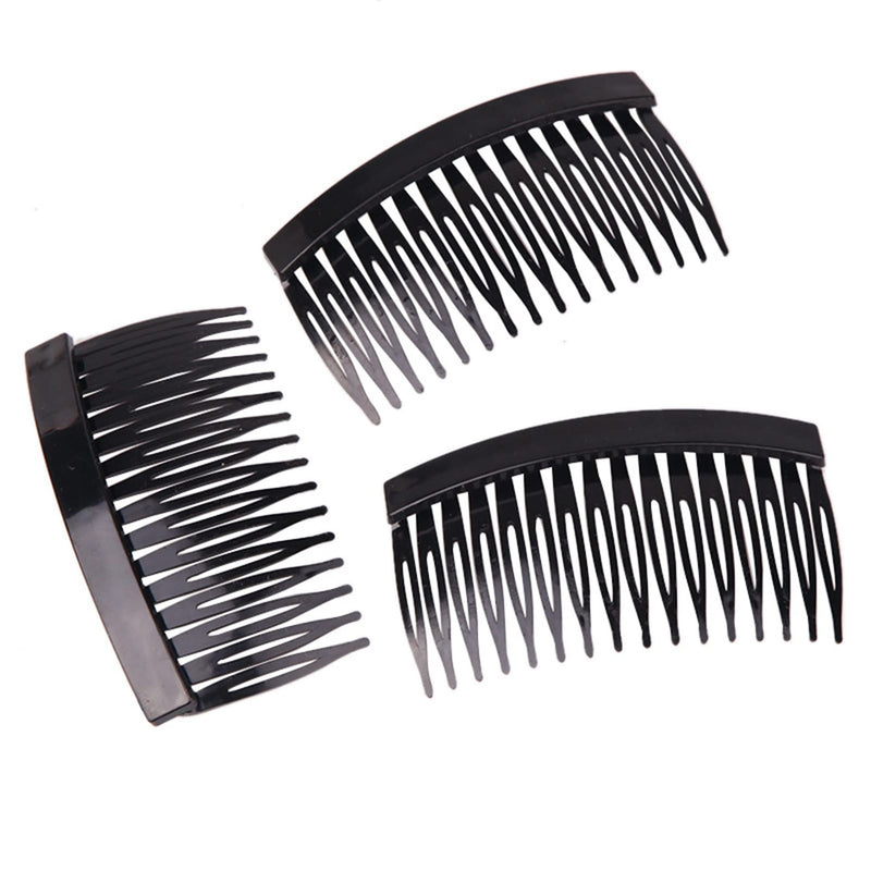 Plastic Hair Combs Slides, 6PCS French Twist Comb Strong Hold Hair Clips with Teeth, Hair Combs Slides Set for Women Ladies, Girls for Thick and Fine Hair(Black) - NewNest Australia